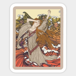 Pre-Raphaelite girl 3 (Orange) Sticker